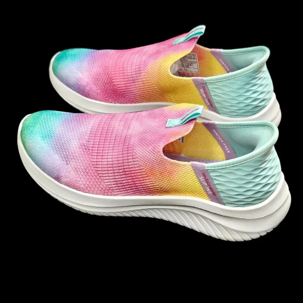 Skechers Slip-Ins Ultra Flex 3.0 Pastel Cloud Sneakers Girls Size 4.5 Kids Shoes